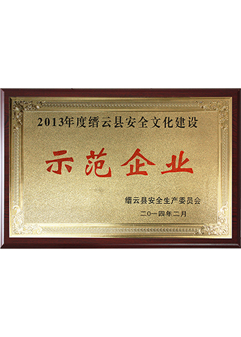 2013年縉云縣安全文化建設示范企業